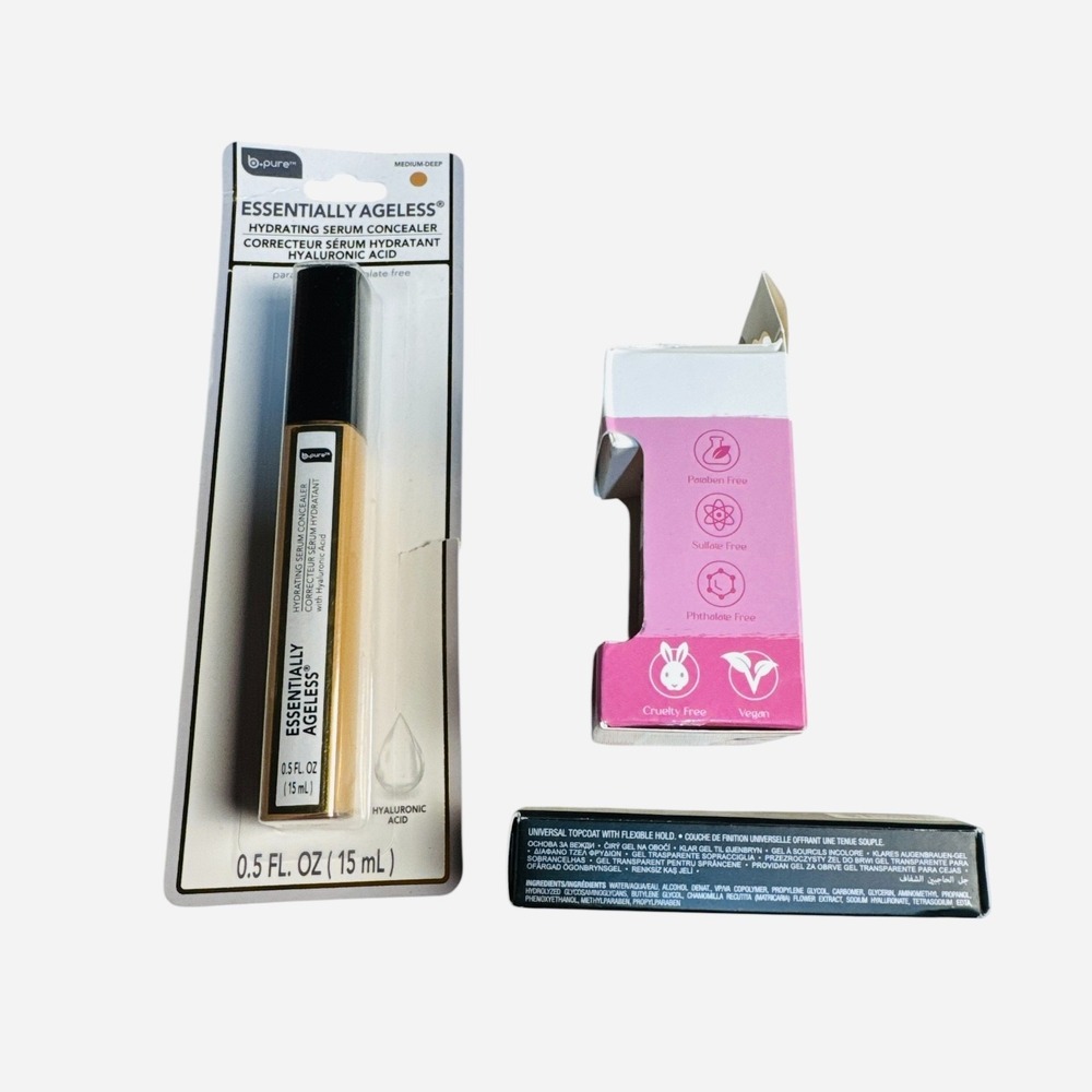 3Pc Makeup Bundle B.Pure Serum‎ Concealer Clean Beauty Lipstick ABH Brow Gel New